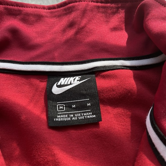 Red Nike Tech Zip Up Hoodie Jacket Size Medium Womens Y2K Streetwear - Picture 3 of 7